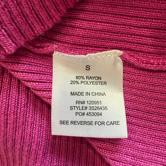 Pink Rose Fuchsia Ribbed Knit Sweater - Picture 5 of 5